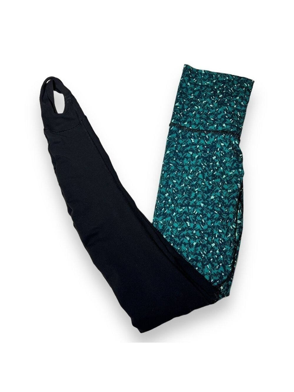 Lululemon Women’s Wunder Under Stirrup Pants Mountain Black Teal Size 4